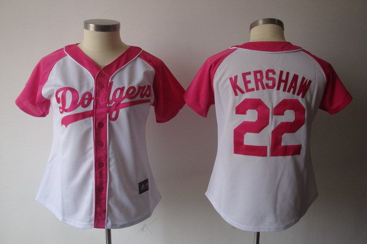 Women 2017 MLB Los Angeles Dodgers #22 Kershaw Pink Splash Fashion Jersey